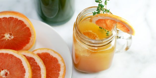 газированный лимонад: лимонад с корицей и грейпфрутом