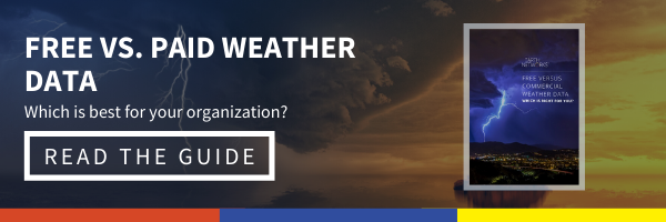 Click here to read our free vs. commercial weather data guide so you can figure out which is best for your organization 