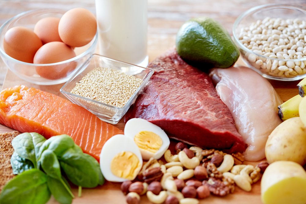 Fish, nuts, meats, and eggs supply plenty of protein.