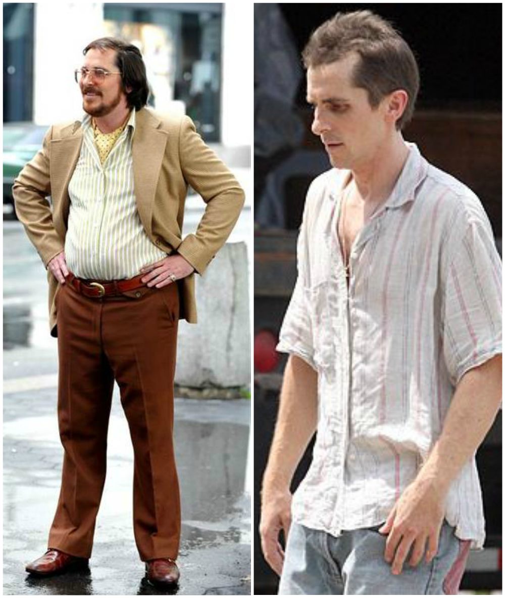 Christian Bale`s body shape in American Hustle (2013) and The Fighter (2010)