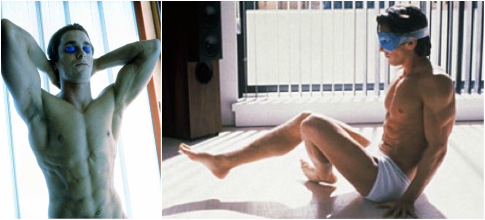 Christian Bale`s body shape in American Psycho, 2000