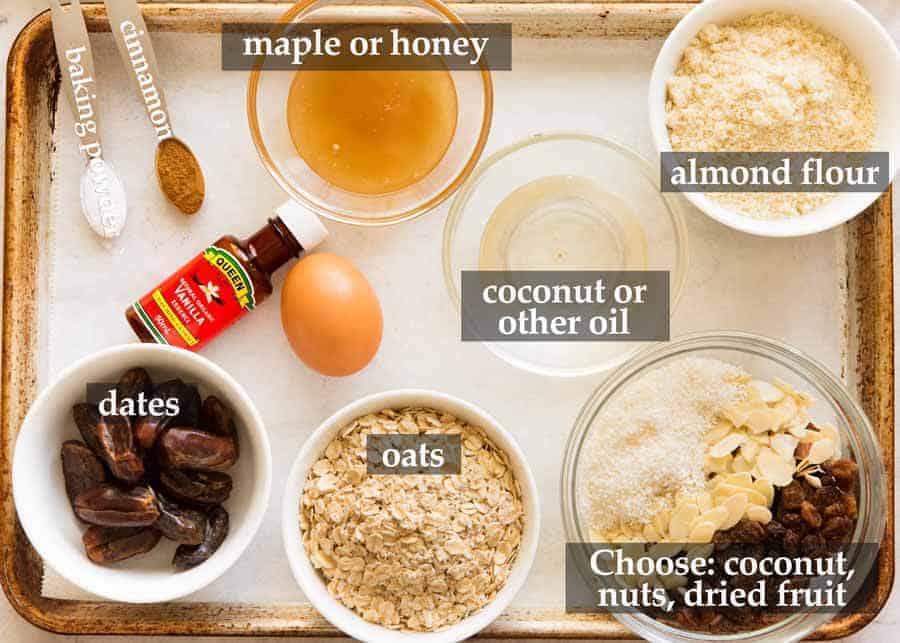 Ingredients for Healthy Oatmeal Breakfast Cookie